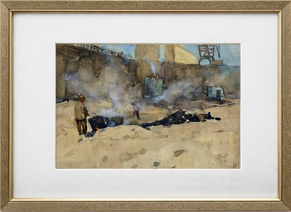 Viktor Efimovich Popkov | At the Construction Site (1956) | MutualArt