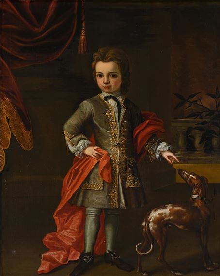 Stephen Slaughter | PORTRAIT OF A YOUNG BOY WITH A SPANIEL | MutualArt