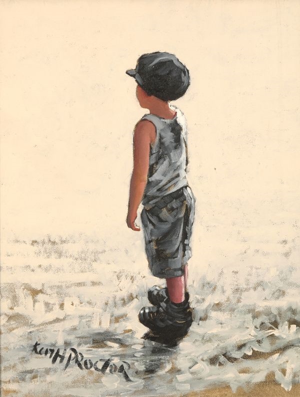 Keith Proctor | Portrait of a boy wearing a hat (2020) | MutualArt
