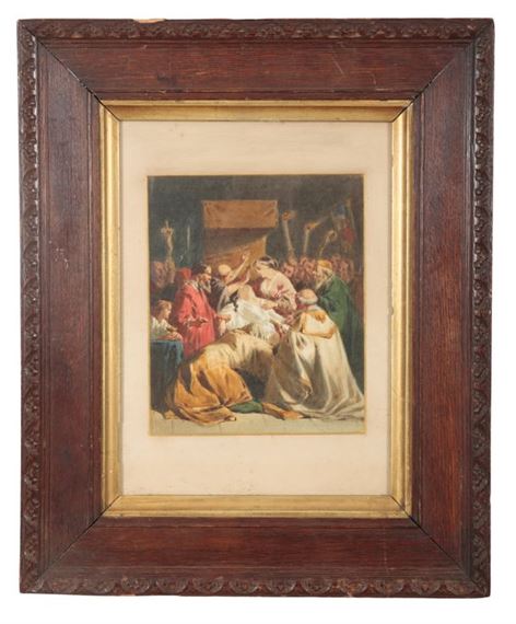 Sir John Gilbert | Study of a man receiving Last Rites | MutualArt