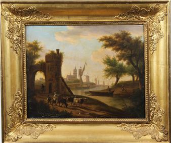 River landscape Original canvas - Frans Swagers