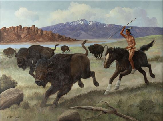 Bison Hunt by Charles Damrow