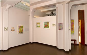 Installation view of Maya Burman exhibition at Art Musings.