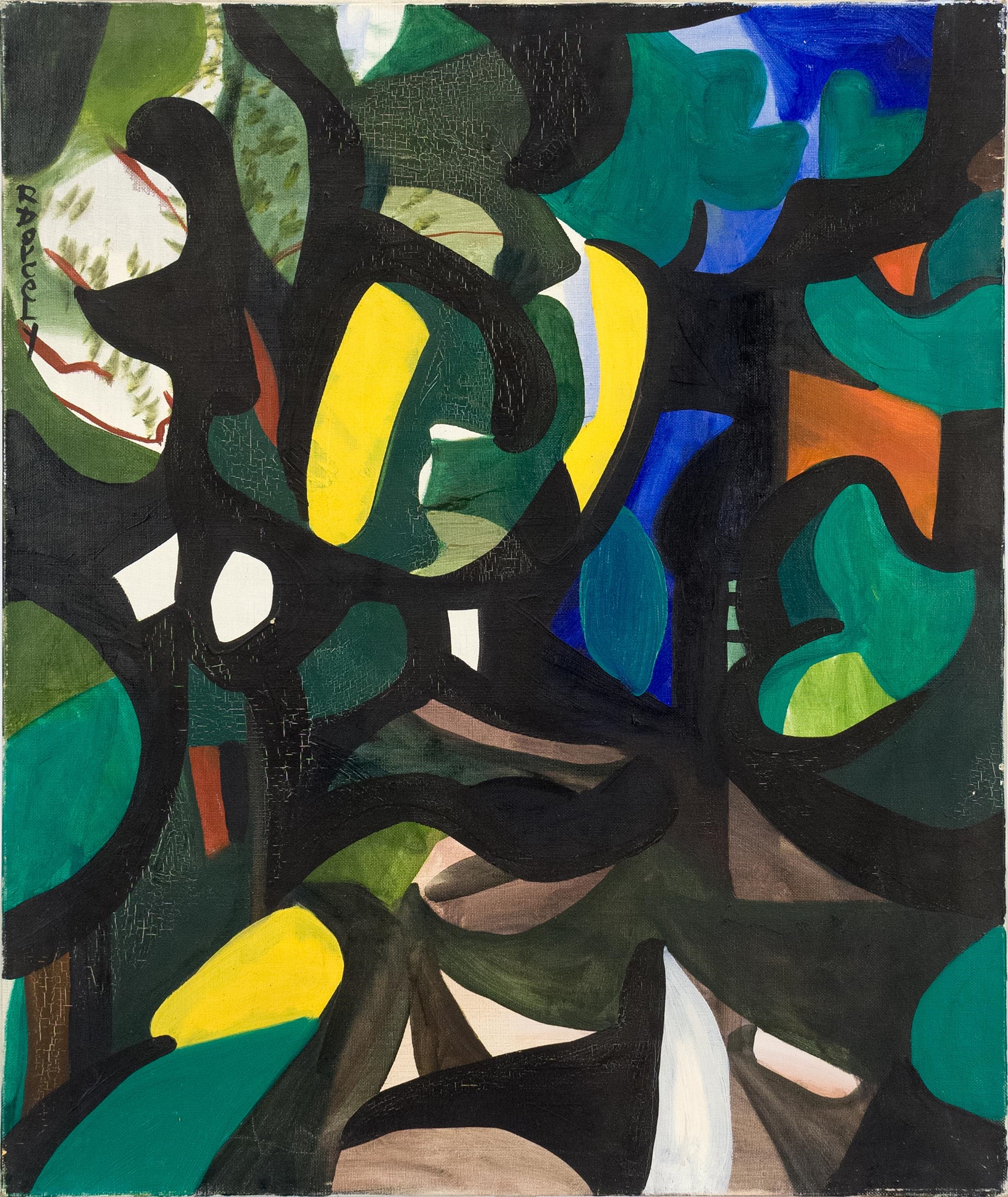 Roland Dorcely | ROLAND DORCELY OIL ON CANVAS, FOREST ABSTRACT | MutualArt