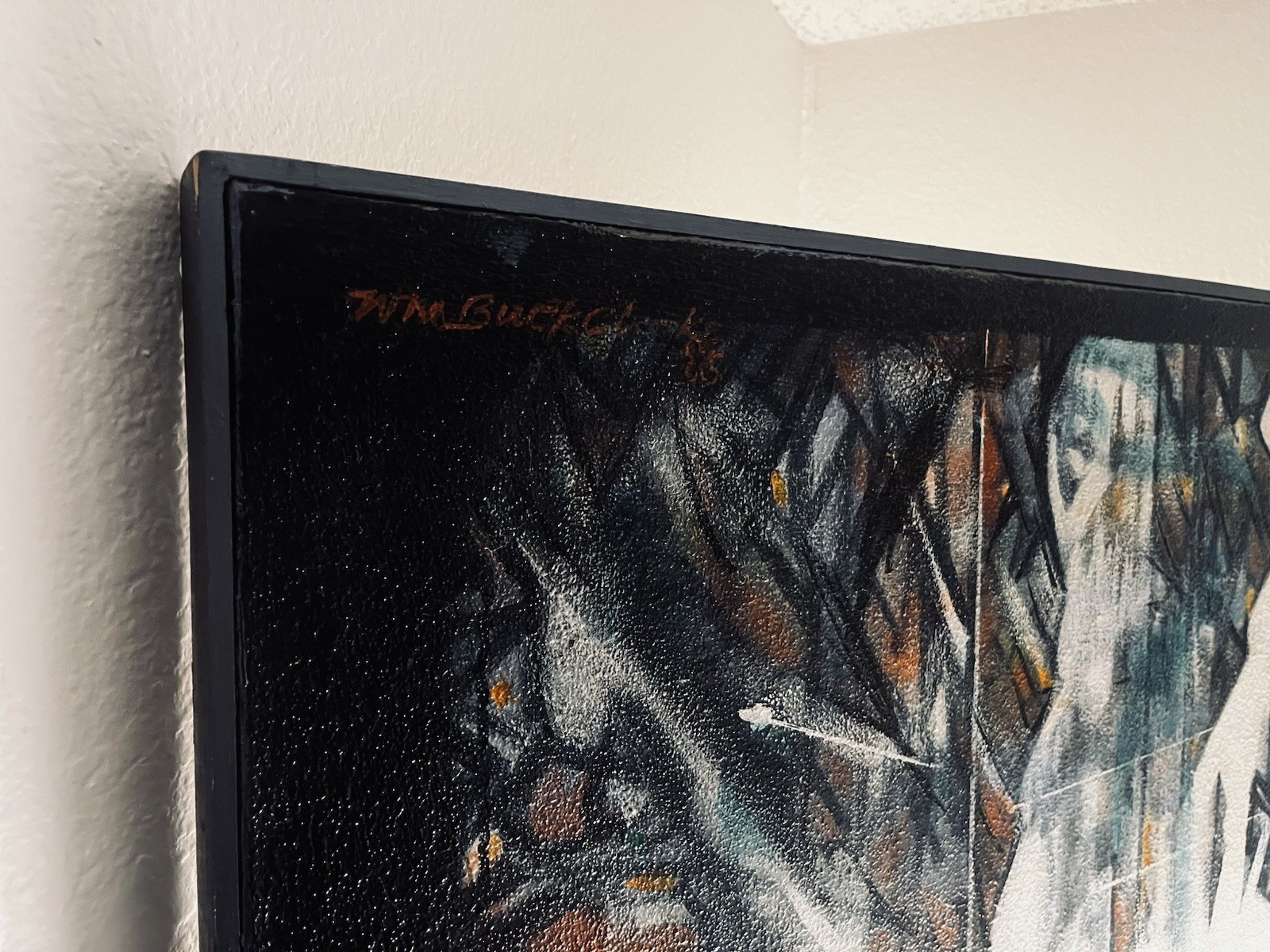 Buck Clarke | large modern art antique mcm geometric abstract oil ...