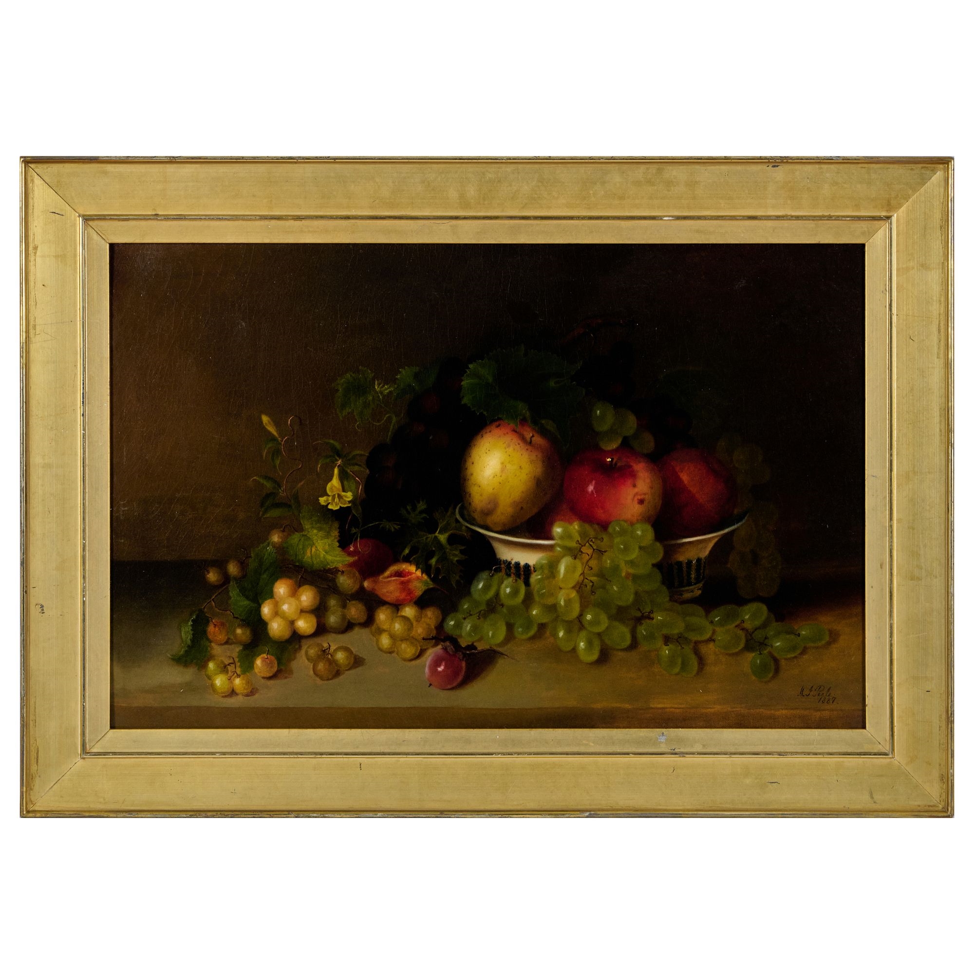 Mary Jane Peale | Still Life with Fruit in a Basket (1887) | MutualArt
