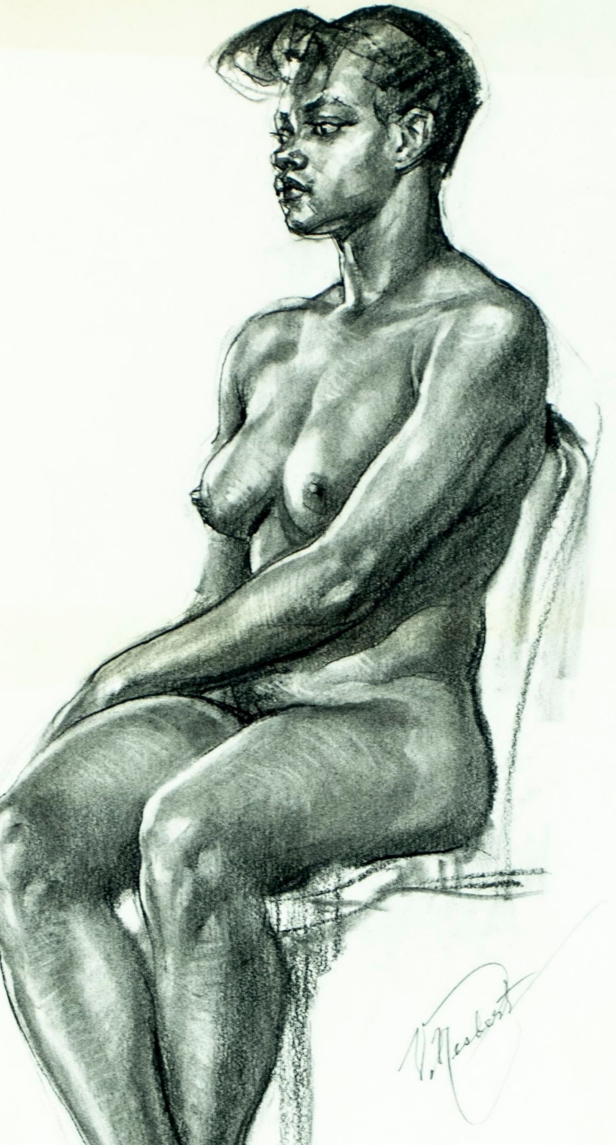 Vincent Nesbert | Seated Nude | MutualArt
