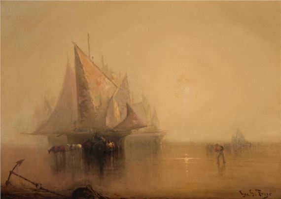 George G. Fryer | Morning Mist on the Scheldt (Circa 1880) | MutualArt