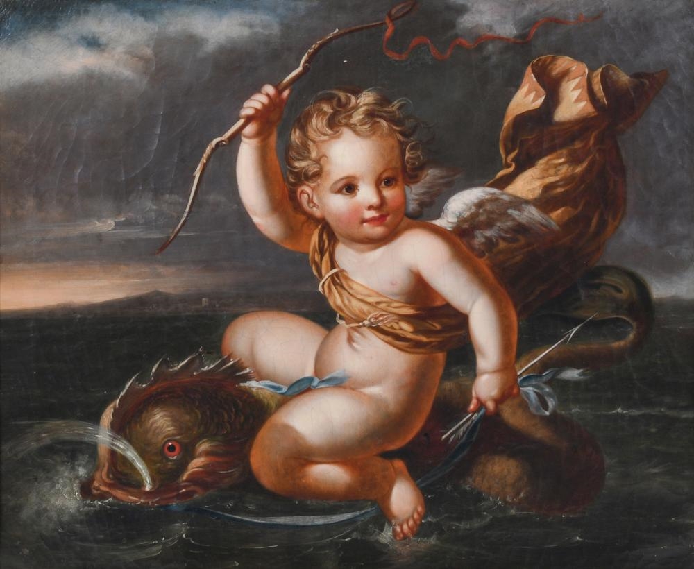 Adam Mortimer Lightner | Cupid Riding a Dolphin (1838) | MutualArt