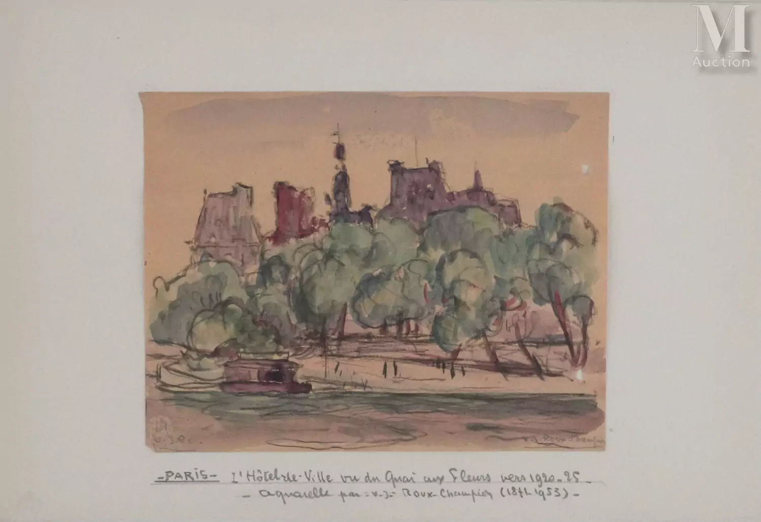 Joseph Victor Roux-Champion | L'Hôtel de Ville depuis le Quai aux ...