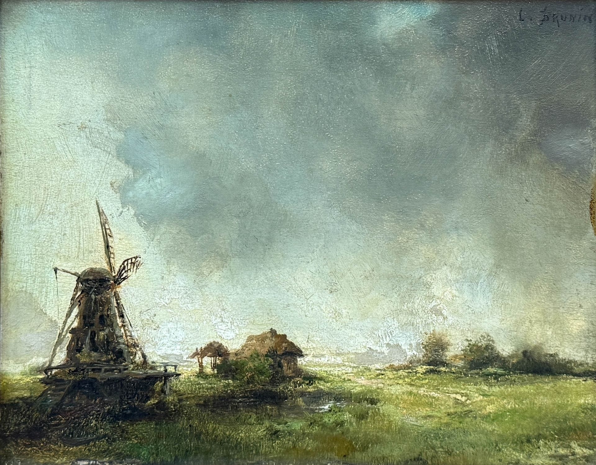 Léon Brunin | Flemish landscape with mill | MutualArt