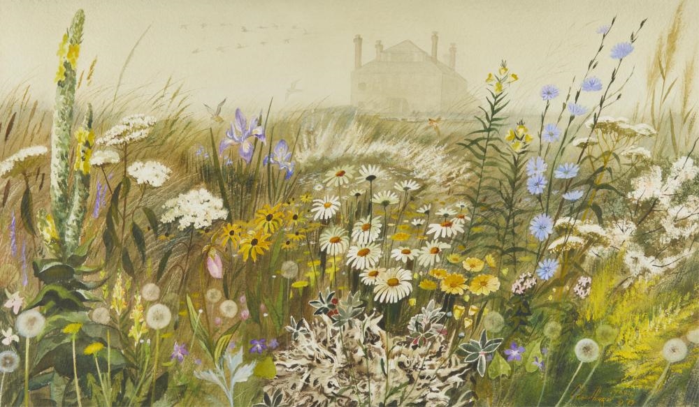 Charles Robert Perrin | Wildflower Field Painting (1977) | MutualArt