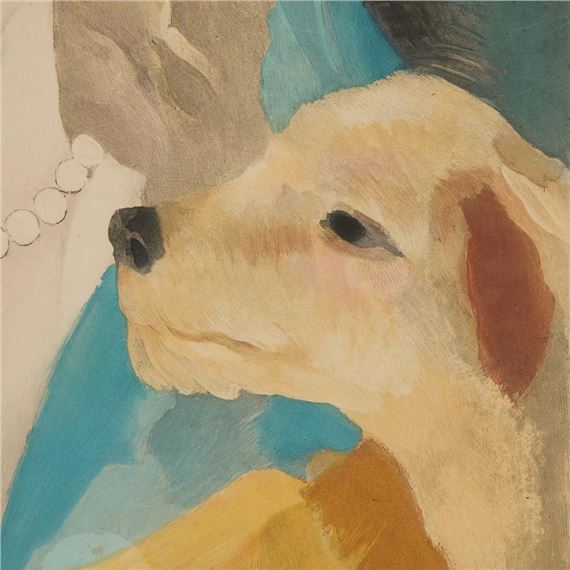 Marie Laurencin | Jeune Fille avec Chien (1950) | MutualArt