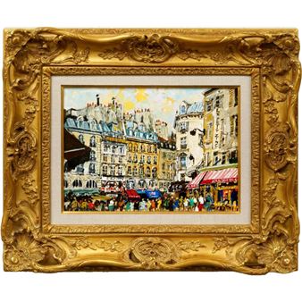 The Morning Market on the Banks of the Seine (Paris
