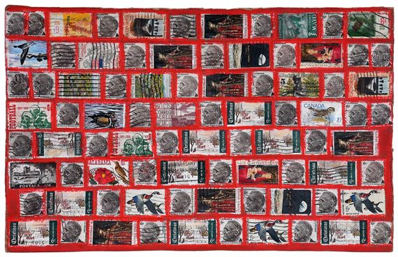Eddie Arning | Postage Stamp Collage (1960s) | MutualArt