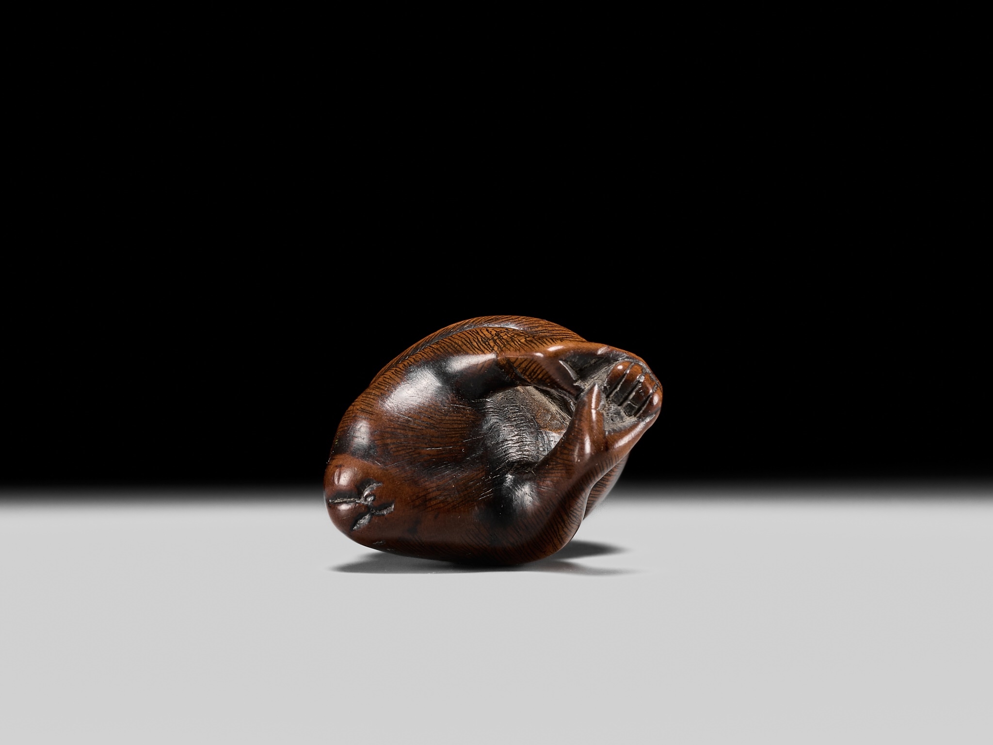 Mitsuhide | A RARE WOOD NETSUKE OF A MONKEY AND RAT (Late 18th Century ...