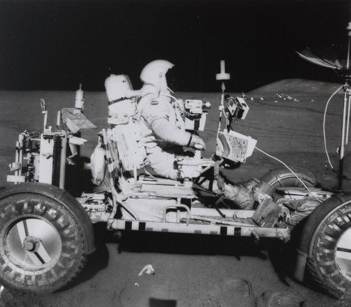 NASA | NASA Apollo XV 1971 Astronaut James Irwin driving the lunar Jeep ...