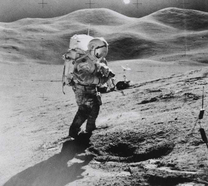 NASA | NASA Apollo XV 1971 Astronaut James Irwin surveying the moon ...