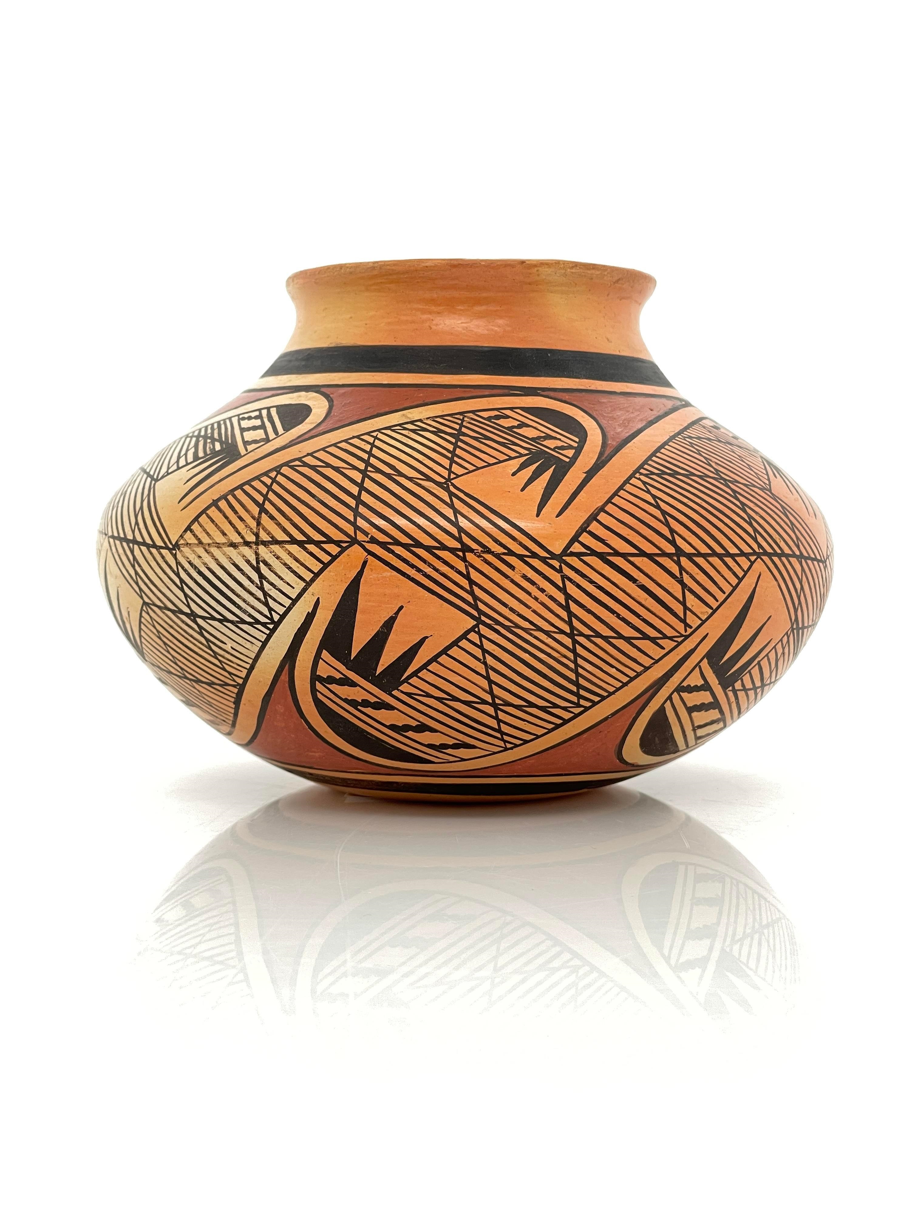 Fannie Nampeyo | Hopi Migration Pattern Pottery Jar | MutualArt