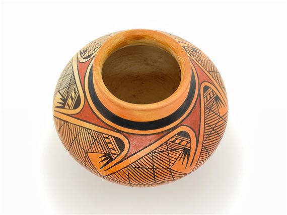Fannie Nampeyo | Hopi Migration Pattern Pottery Jar | MutualArt