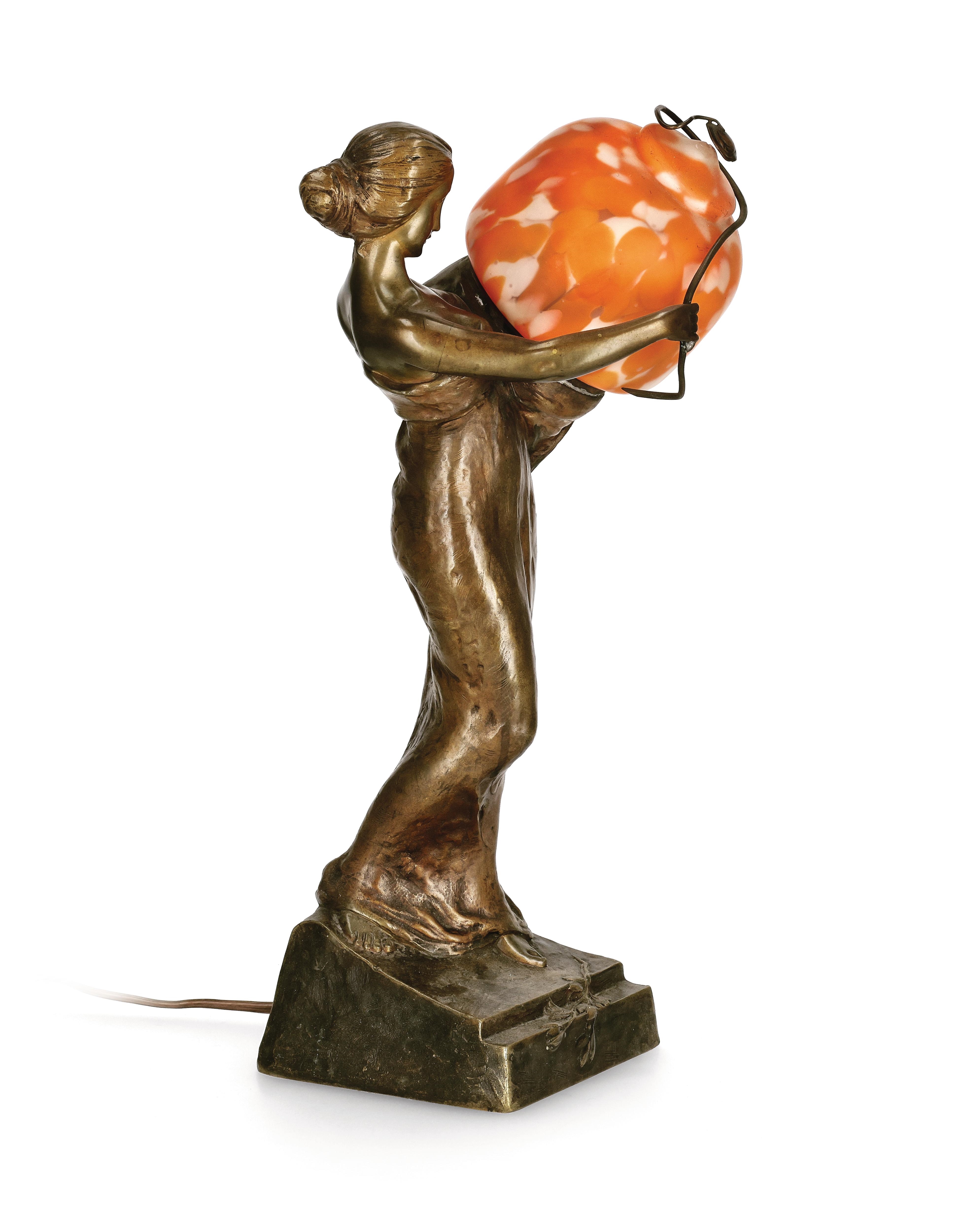 Peter Tereszczuk | Lampe mit Darstellung einer Frauenfigur (1910 - 1920 ...