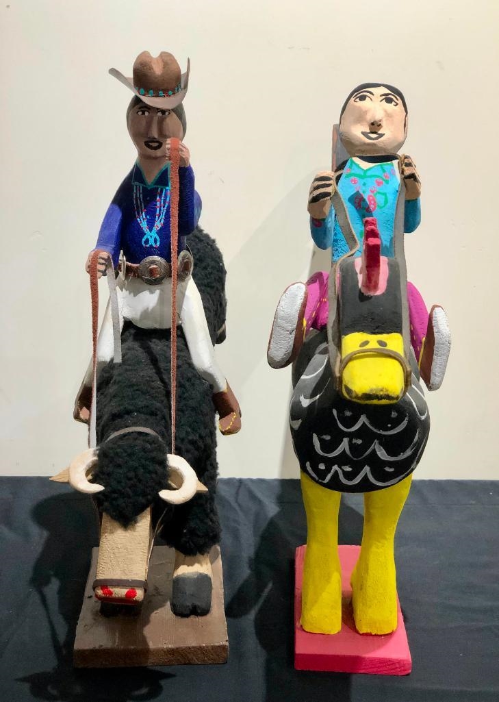 Delbert Buck | Group of Two Navajo Folk Art Carvings By Delbert Buck ...