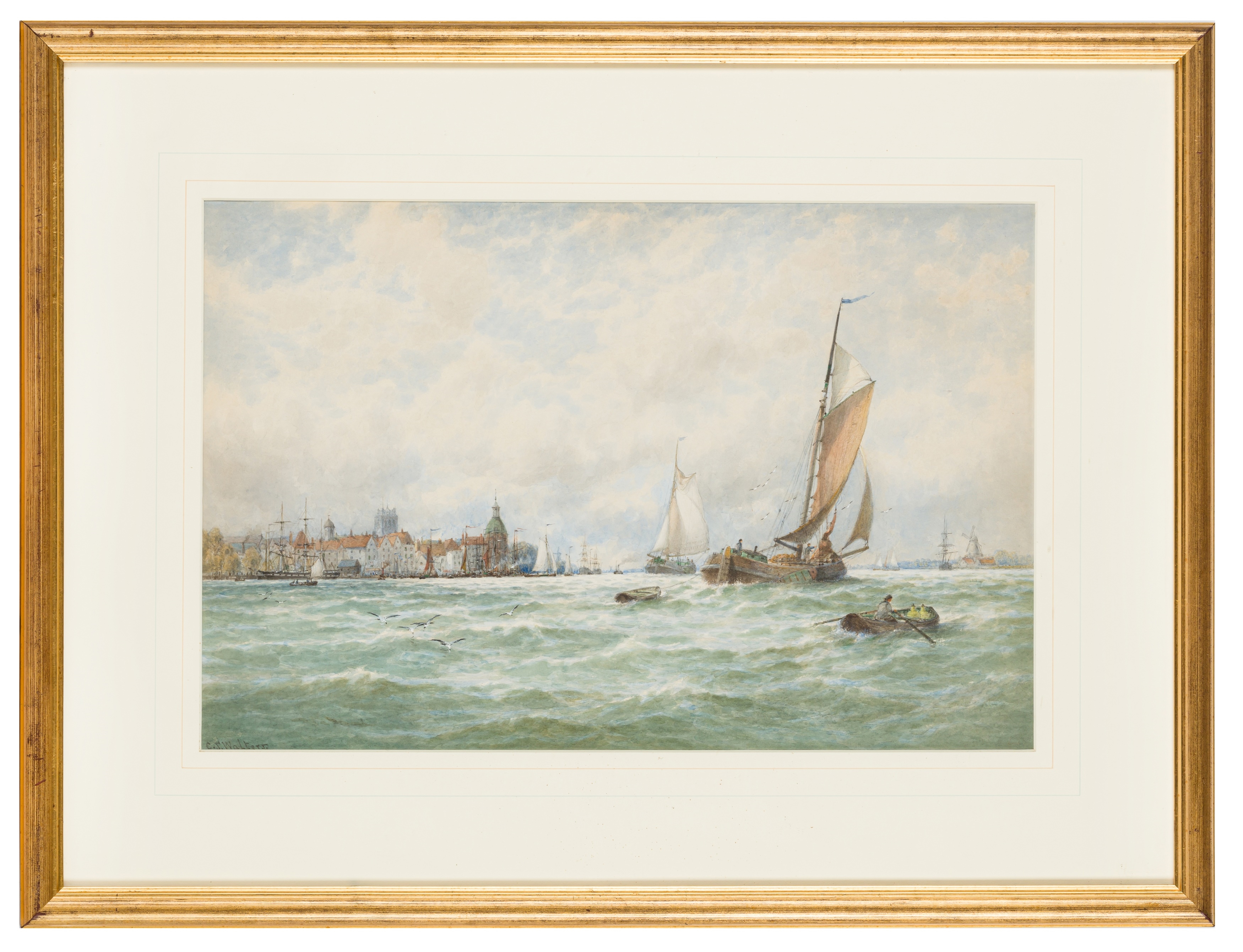 George Stanfield Walters | Shipping off Dordrecht | MutualArt