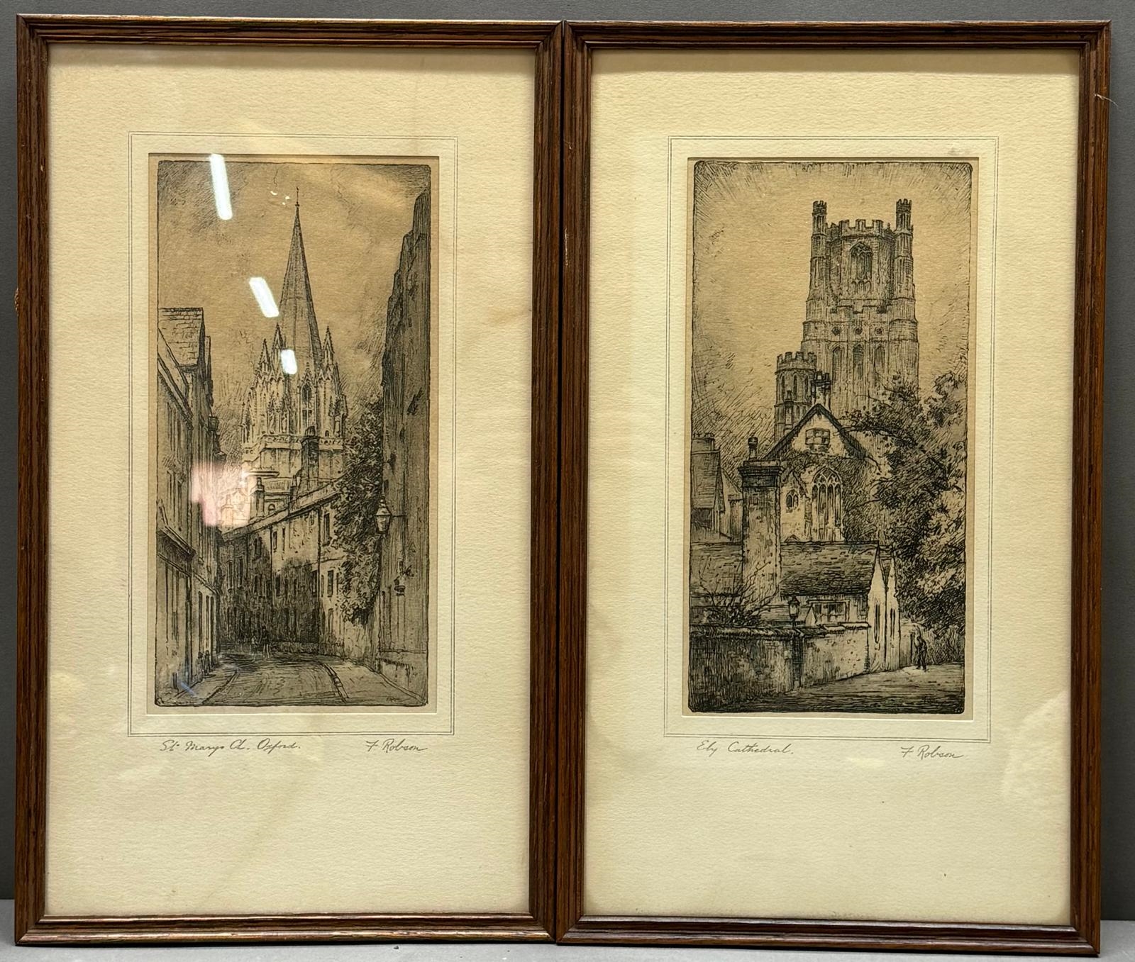 F. Robson | Two monochrome etchings | MutualArt