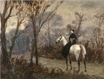 Portrait of the Duchess of Uzès following a hunt