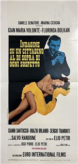 A movie poster for the film Indagine su un cittadino al di sopra di ogni sospetto.