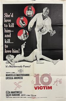 A movie poster for the film The 10 Victim.