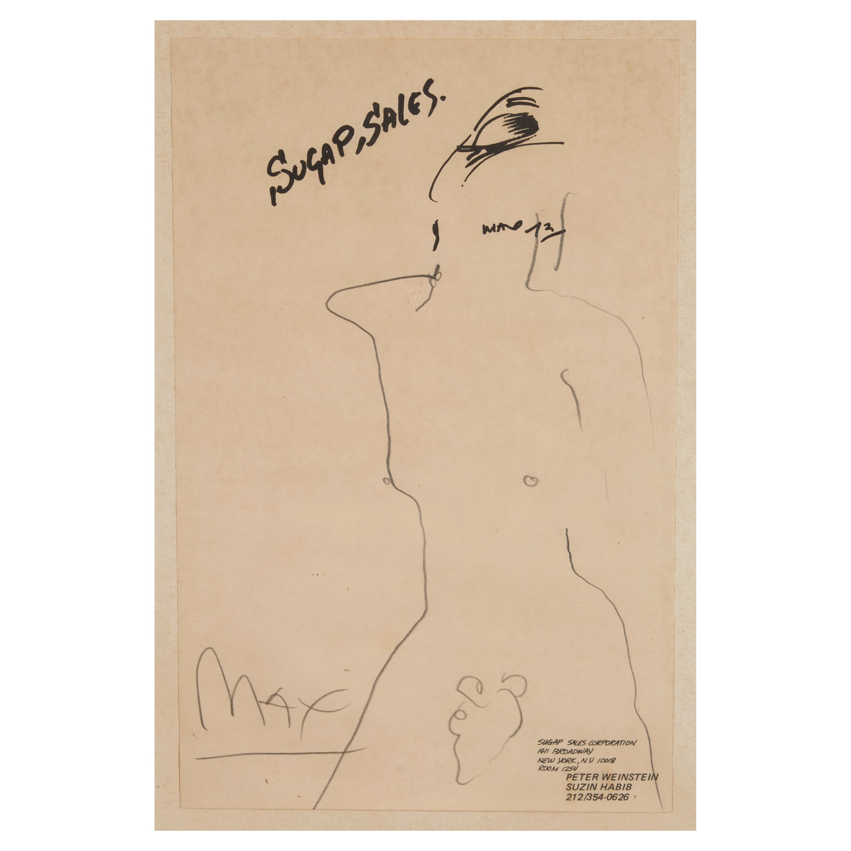 Peter Max | A Pair of Pencil Sketches (1973) | MutualArt
