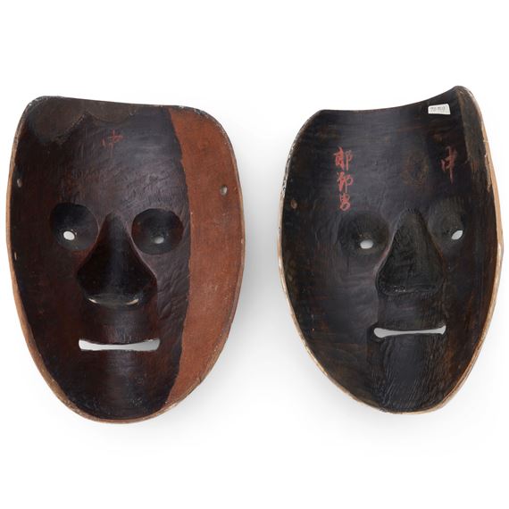 Japanese School, 20th Century | Two Noh Masks, Chujo and Kantan | MutualArt