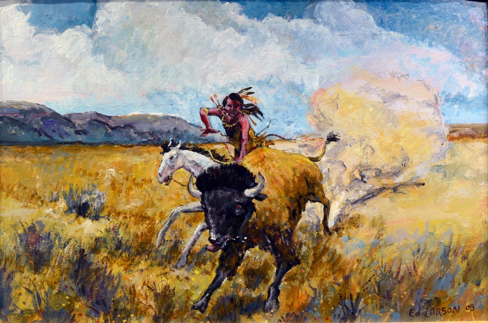 Ed Larson | Buffalo Hunt (2008) | MutualArt