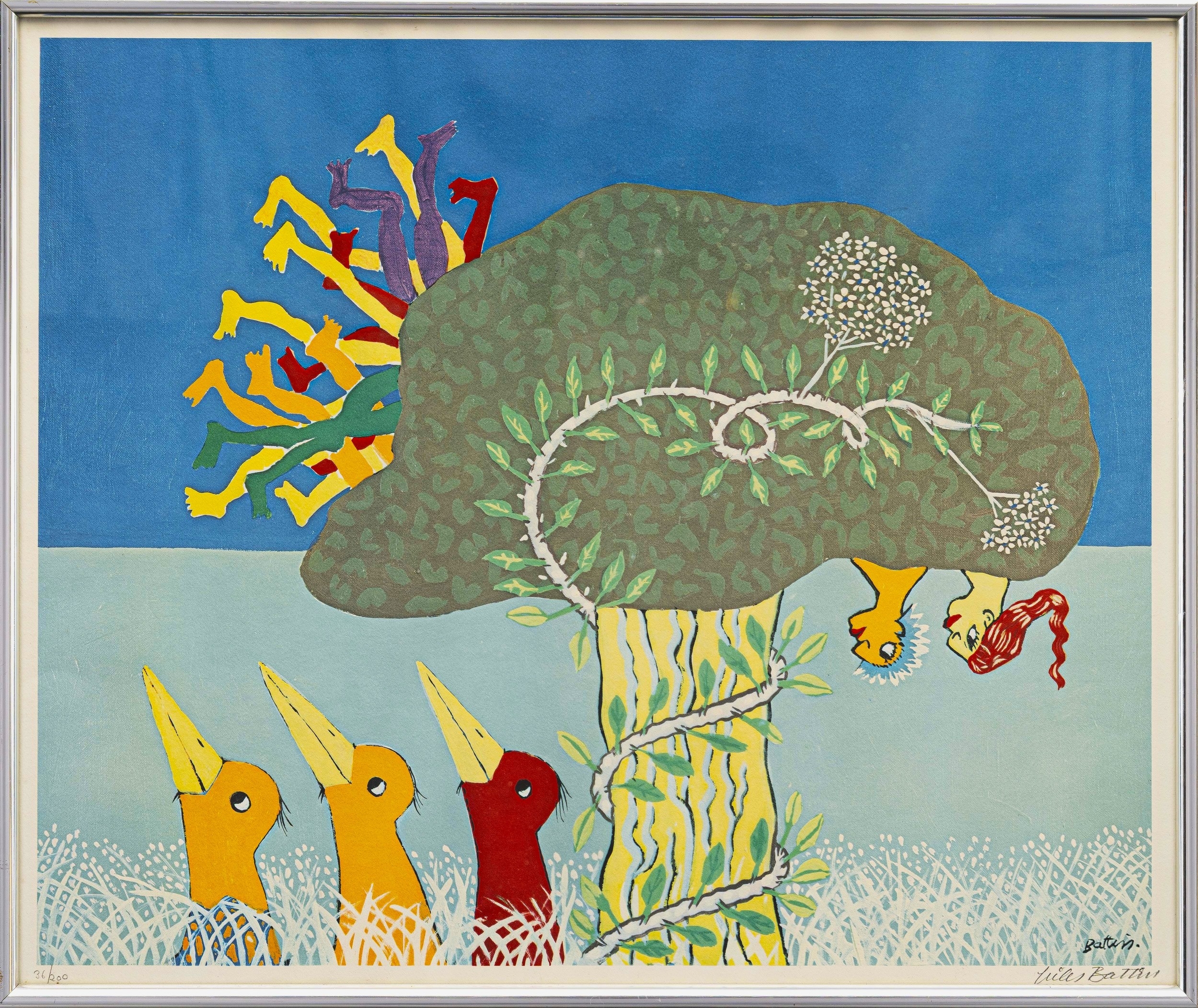 Walter Whall Battiss | TEN PEOPLE IN A MPIPI TREE | MutualArt