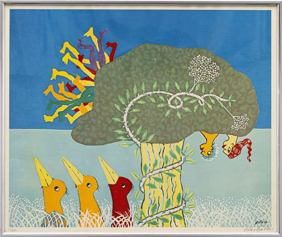 Walter Whall Battiss | TEN PEOPLE IN A MPIPI TREE | MutualArt