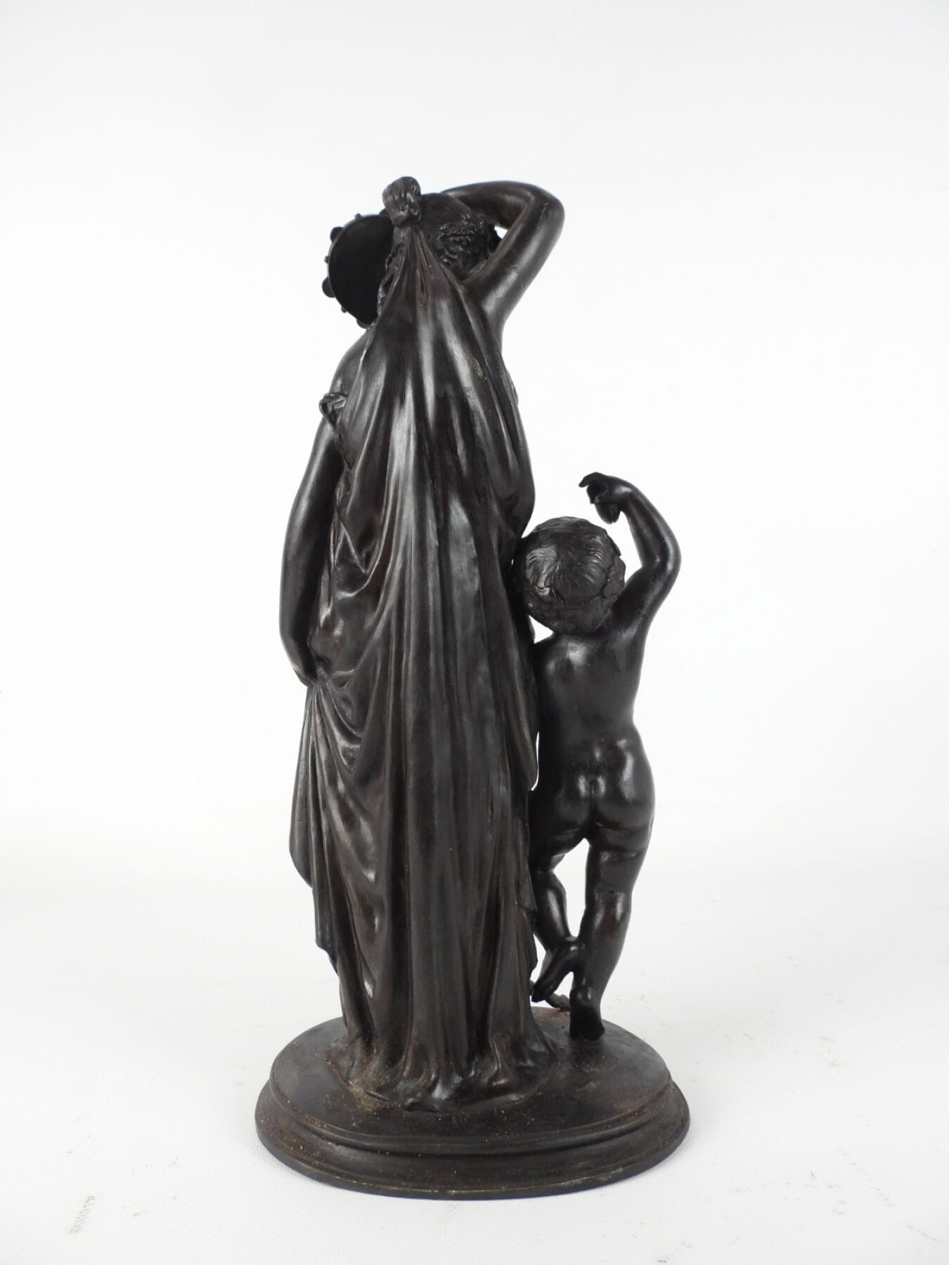 Jean Bulio | Bacchante or Maenad with lyre accompanied by a putto (19th ...