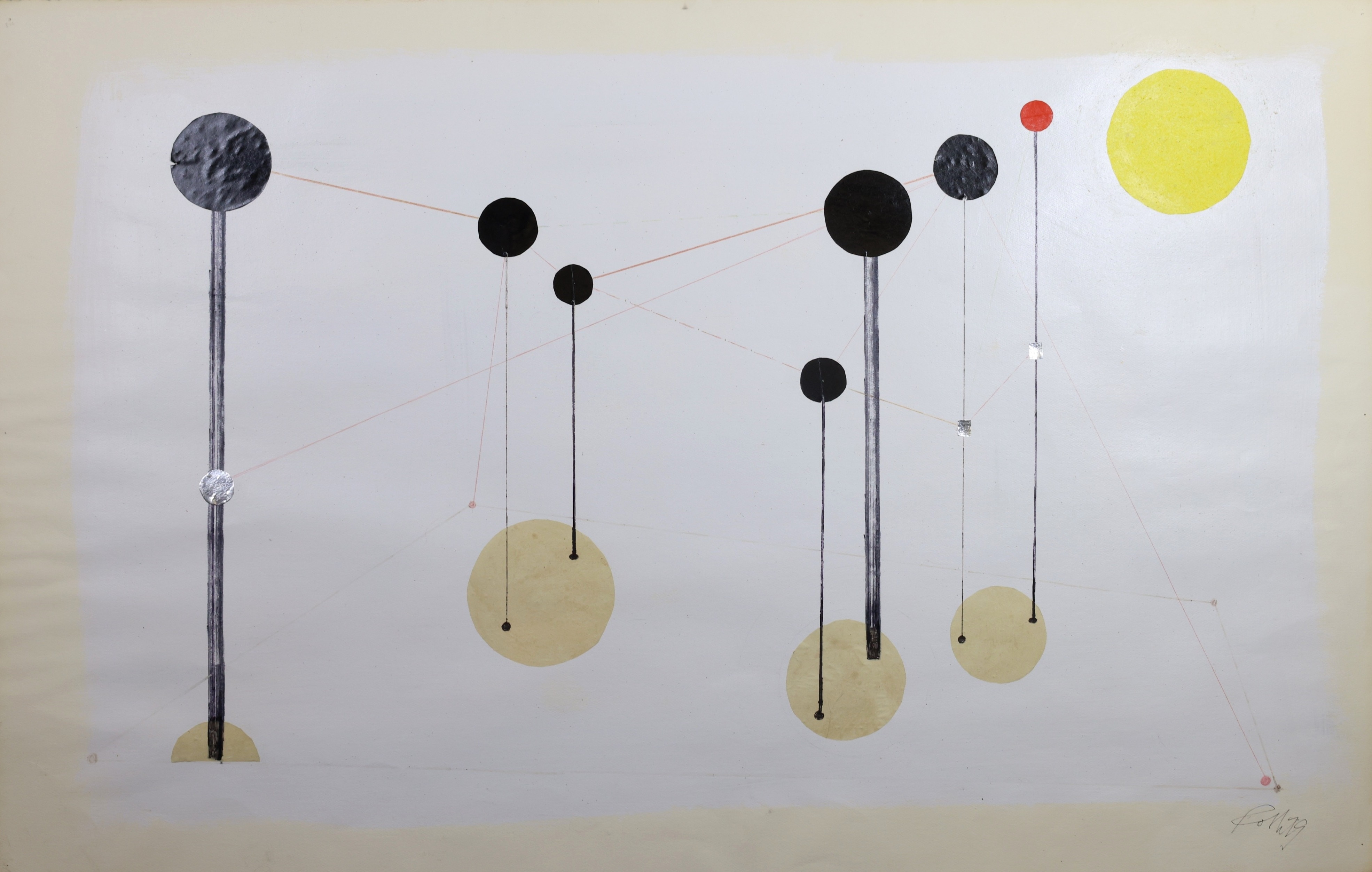 Wolfgang Roth | Line and circle abstract composition (79) | MutualArt