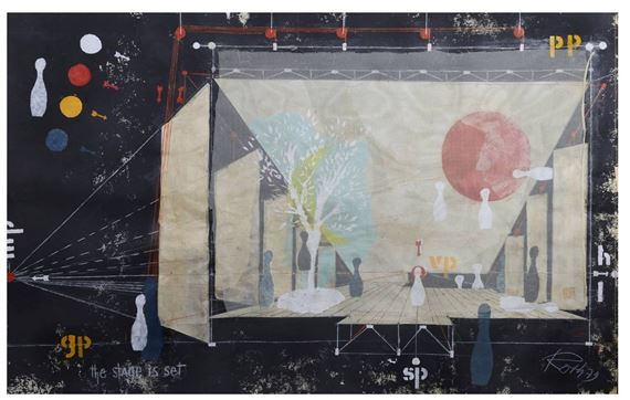 Wolfgang Roth | Surreal composition of a bowling ally (79) | MutualArt