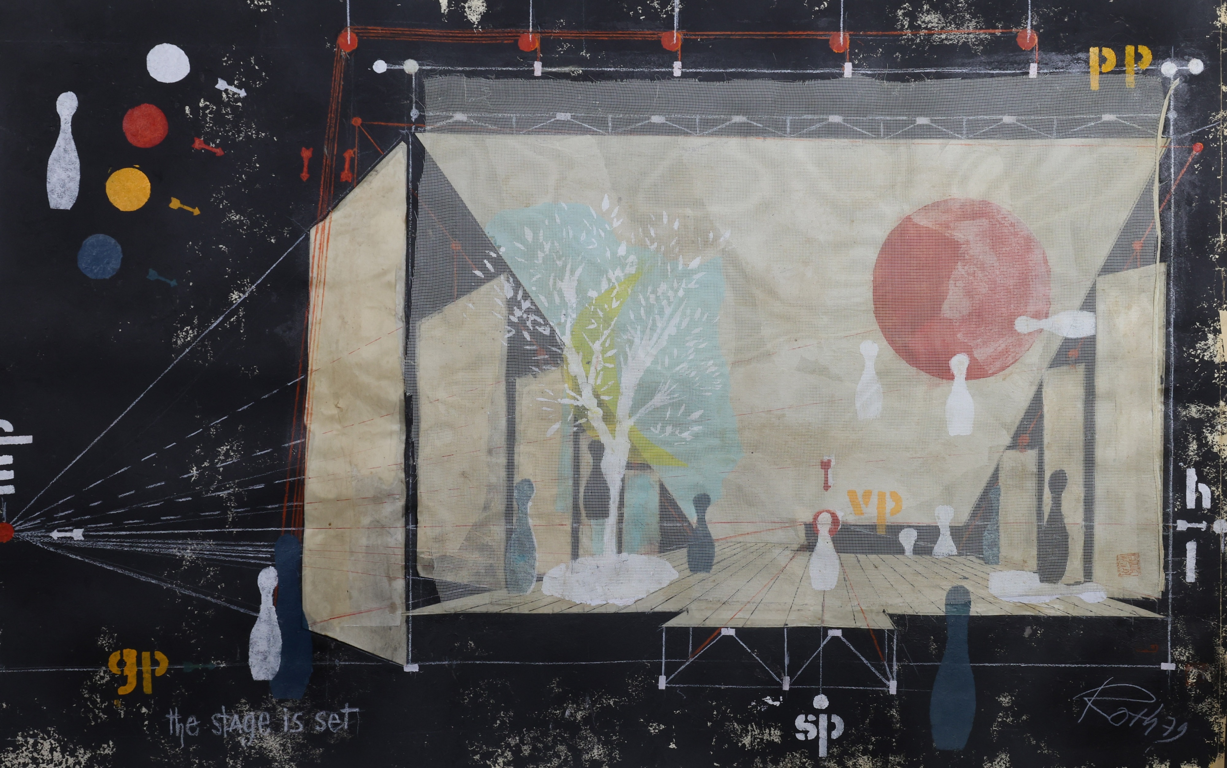 Wolfgang Roth | Surreal composition of a bowling ally (79) | MutualArt