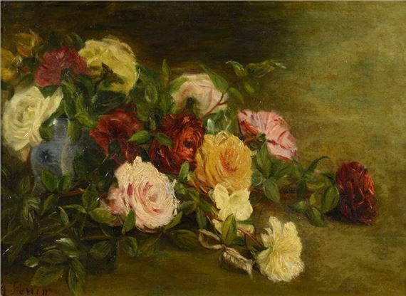 A. Perrin | Throwing roses | MutualArt