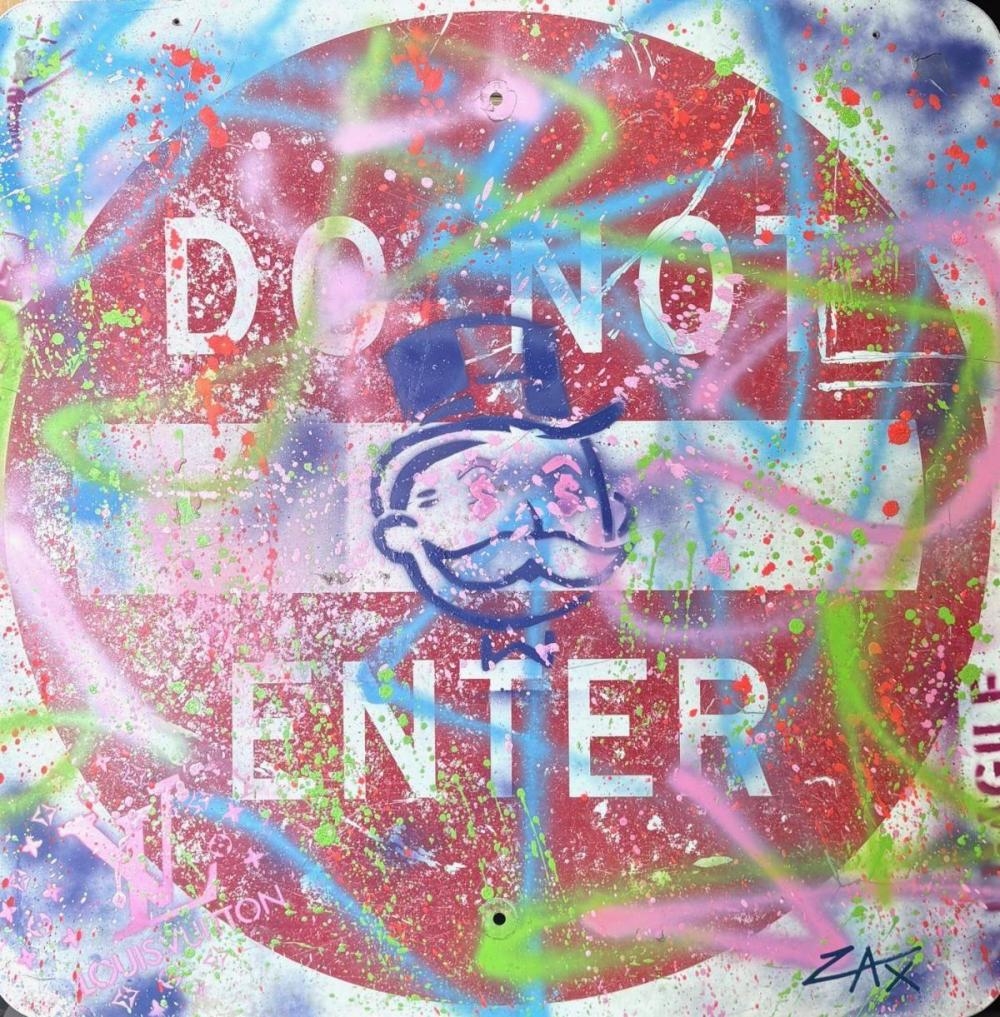 E.M. Zax | 1/1 unique hand painted metal Street sign | MutualArt