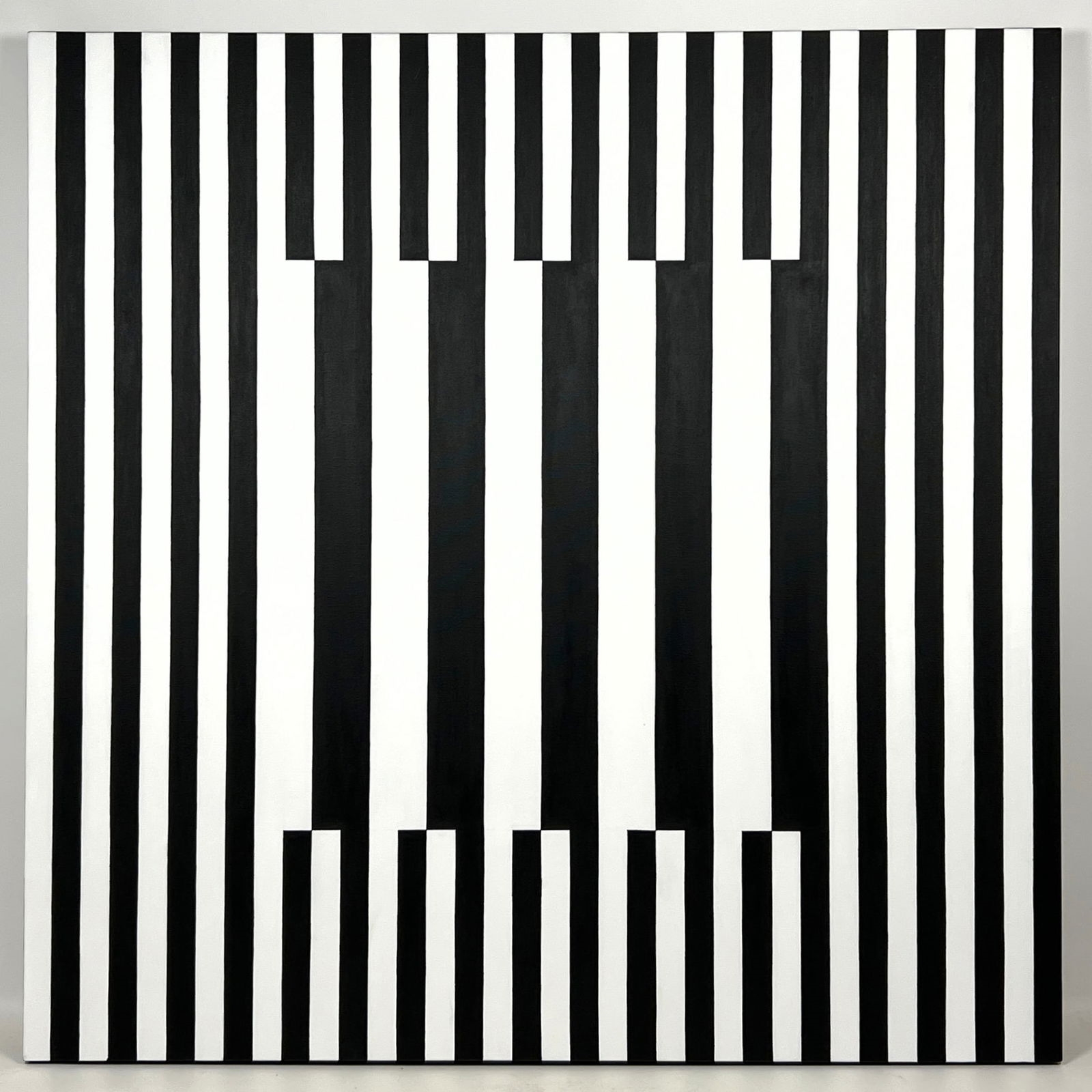 Tim Ray Fisher | Large Modernist OP ART Painting. Black and White ...