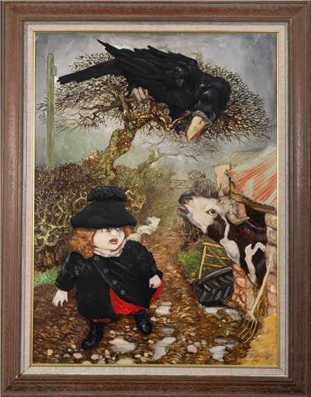 Geoff Holt | A crow in a tree, a cow in a shed, and a figure on a path ...