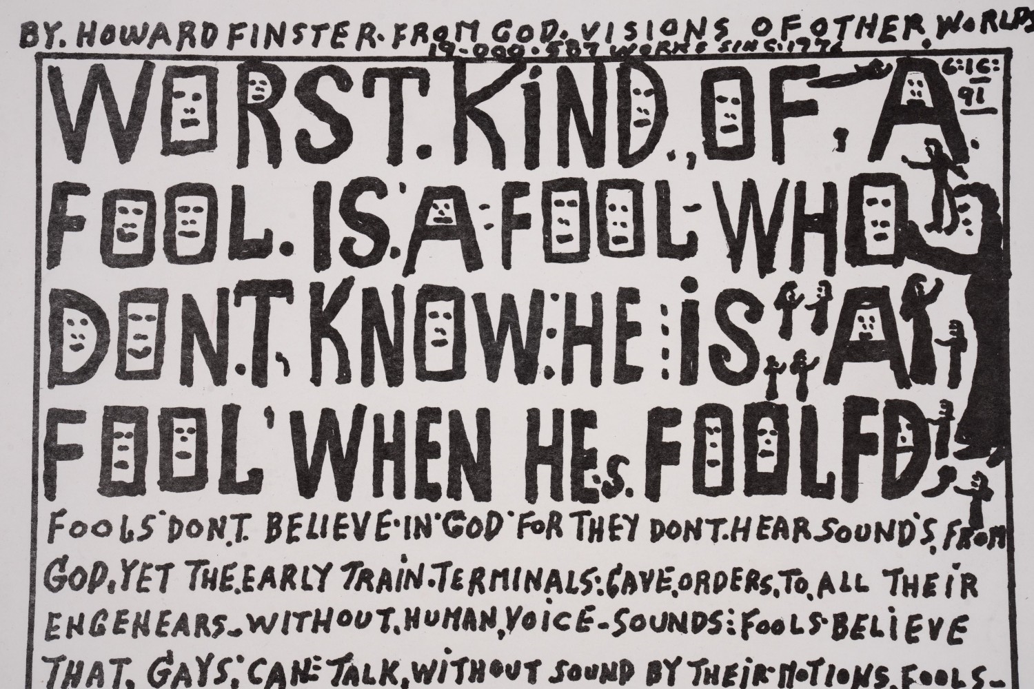 Howard Finster | HOWARD FINSTER, GROUP OF FOUR B&W LITHOS | MutualArt