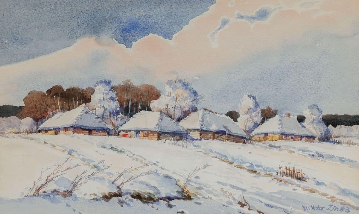 Wiktor Zin | VILLAGE IN THE SNOW (1983) | MutualArt