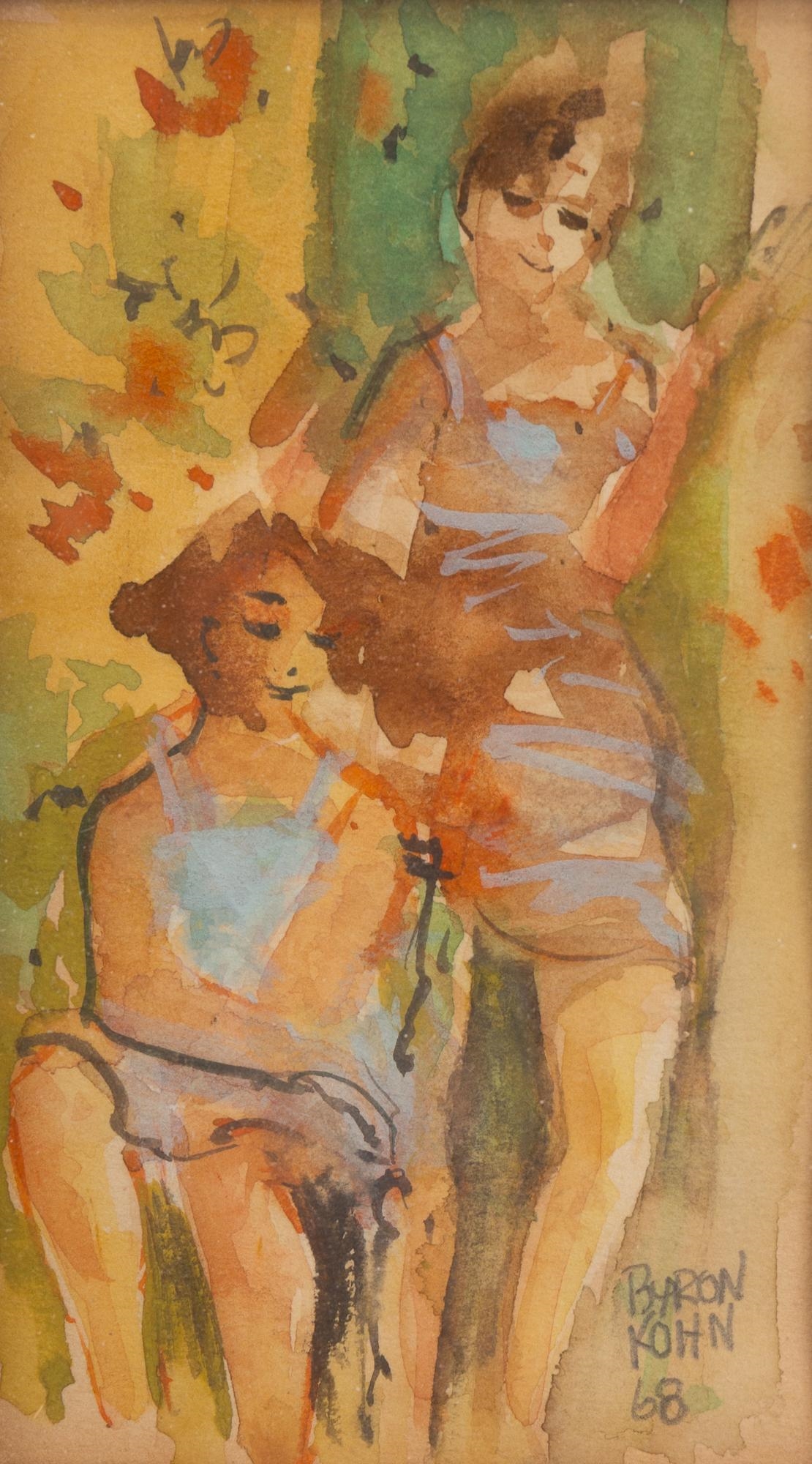 Byron Kohn | TWO DIMINUTIVE BYRON KOHN WATERCOLORS | MutualArt
