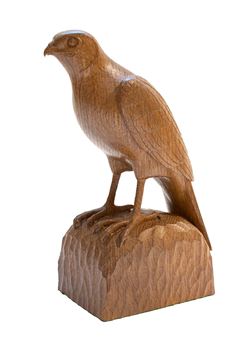 A Carved English Oak Sparrow Hawk - Stan Dodds