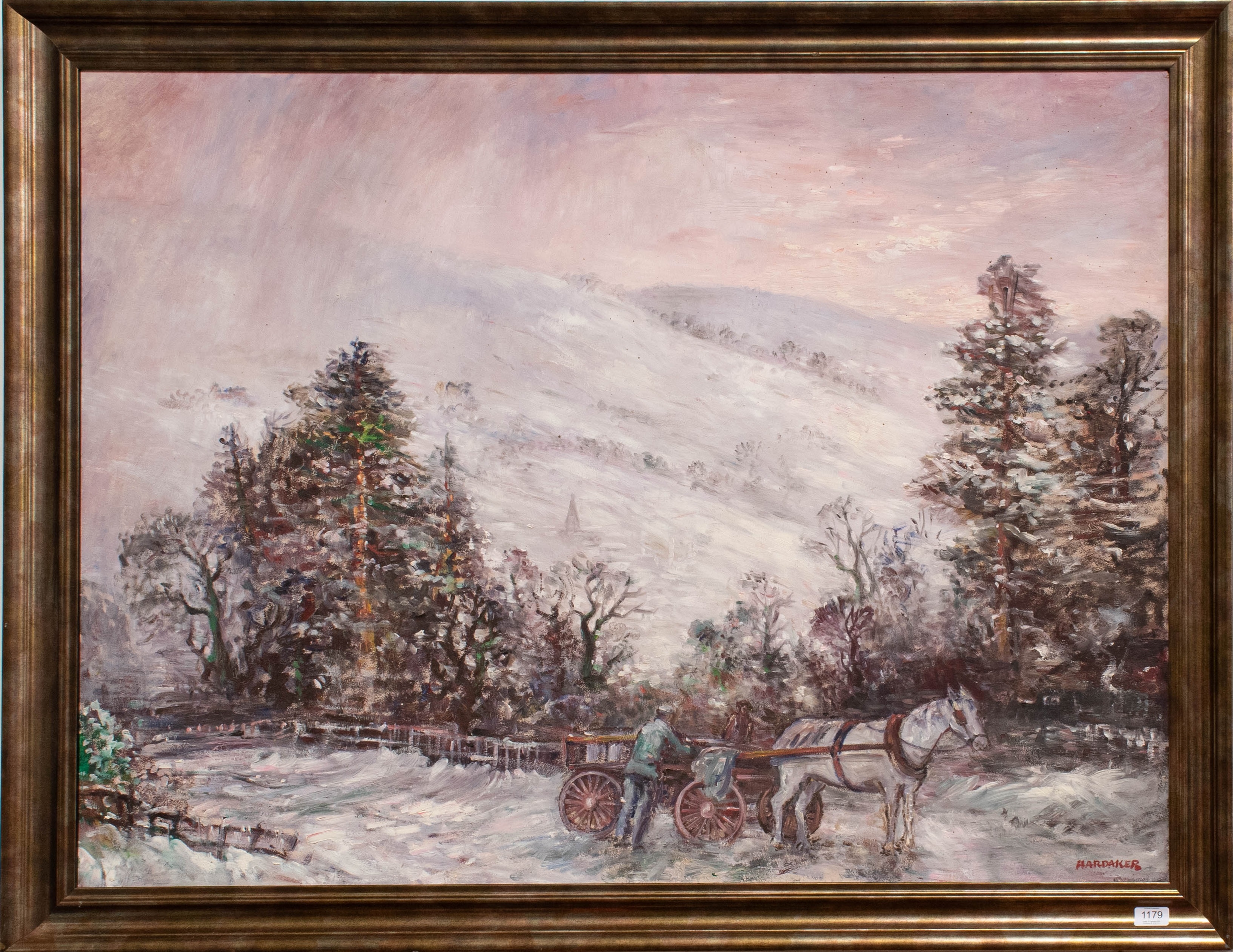 James Hardaker | Two figures loading a cart in an extensive snowbound ...