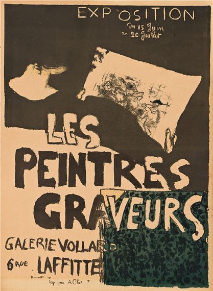 A bold graphic poster announcing an exhibition featuring a large hand holding a sketchbook against a dark background.
